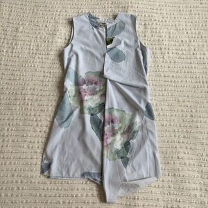 Acne Studios Light Blue Floral Draped Sleeveless Dress Size 40